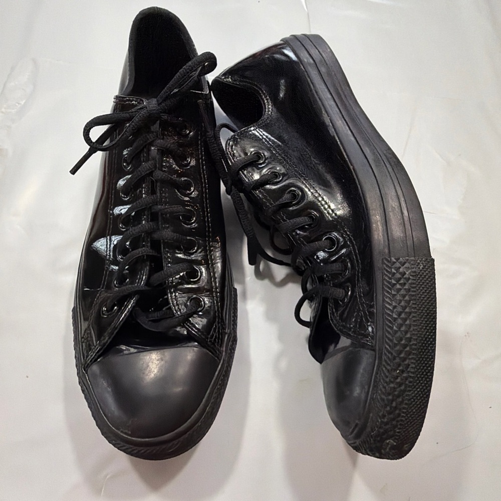 Converse BLACK All Star Chuck Taylor Tuxedo Sneaker 44.5 Patent Leather 10.5 men